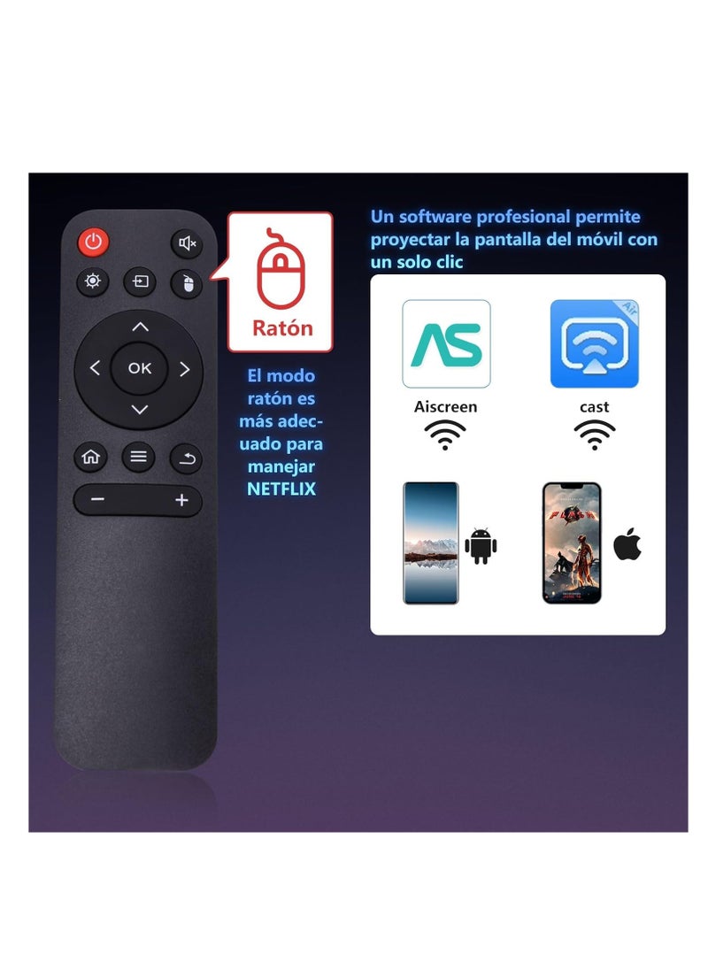 Generic - Portable Mini Projector with Android 12, Support 1080P Full HD Projector 200ANSI, with WiFi 6 and Bluetooth 5.0 Projectors Home Theater, Outdoor Cinema Projector, Support Mobile Phone Projection - Image 1
