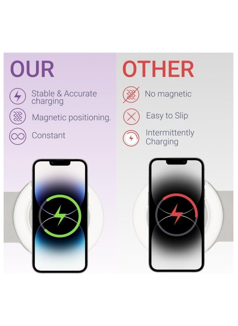 Generic - AMROAH 3 in 1 Wireless Charger Foldable, Magnetic Fast Charging Station Compatible with iPhone, All in One Travel Charging Pad for All iPhone Series And All iWatch's Series Airpods 3,2 Pro - Image 1
