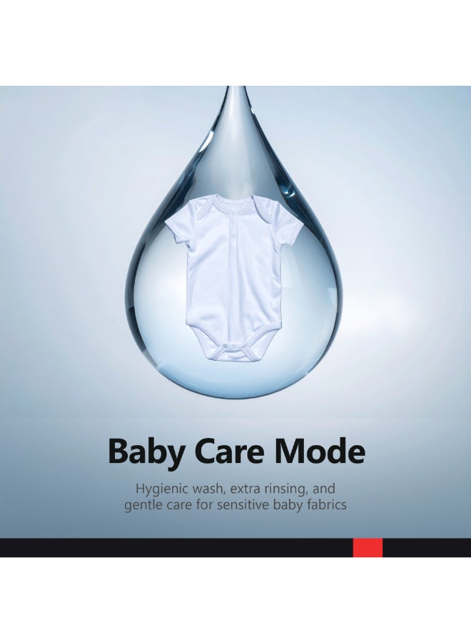 Daewoo 10KG Front Load Washing Machine, Flat Elegant Design with Lunar Dial, 1400 RPM, 14 Programs, Fully Automatic, Digital LED Display, Inverter Motor, Turbo Wash, Drum Clean, Dark Silver-DW-F1071SL- 1 Year Warranty-Korean brand - Image 4