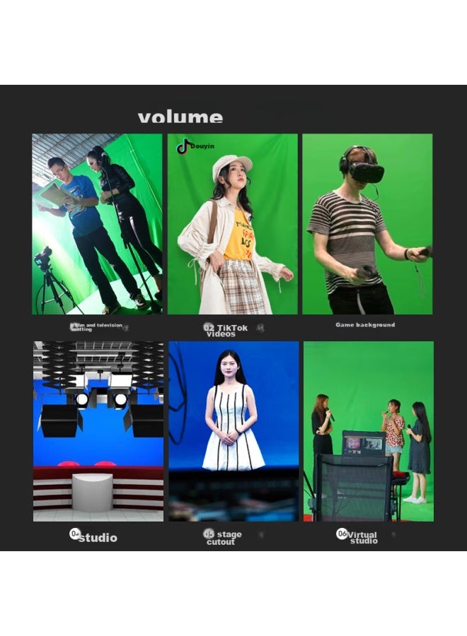 AMBITFUL Ambitful Thickened 2*3 Meter Green Screen Chroma Key Cloth, Photography Backdrop, Id Photo Shooting, Solid Color Background, Stand, Blue Cloth - Image 1