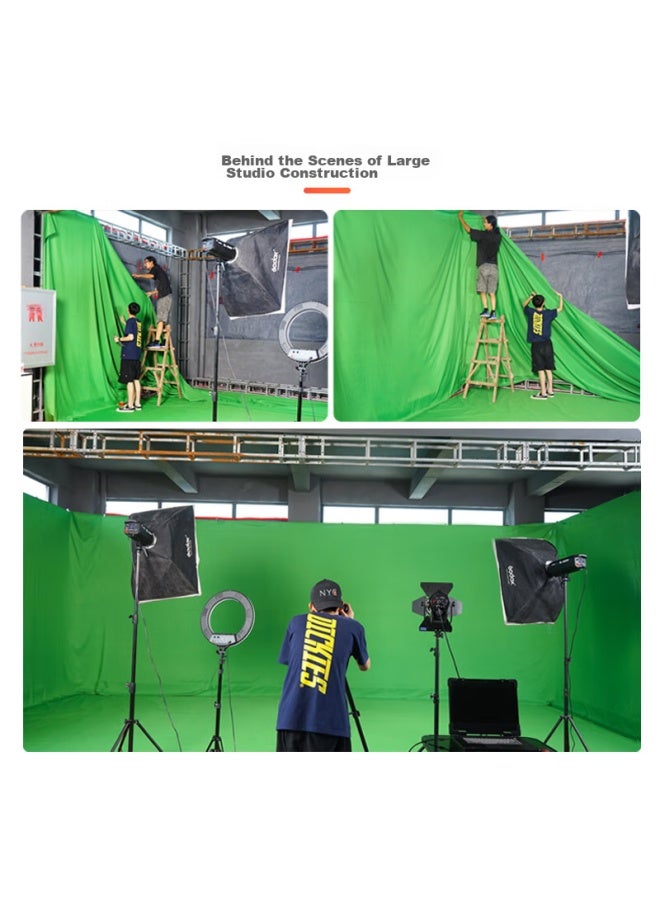AMBITFUL Ambitful Thickened 2*3 Meter Green Screen Chroma Key Cloth, Photography Backdrop, Id Photo Shooting, Solid Color Background, Stand, Blue Cloth - Image 2