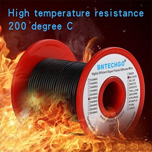 BNTECHGO 22 Gauge Silicone Wire Spool 100 ft Black Flexible 22 AWG Stranded Tinned Copper Wire - Image 5
