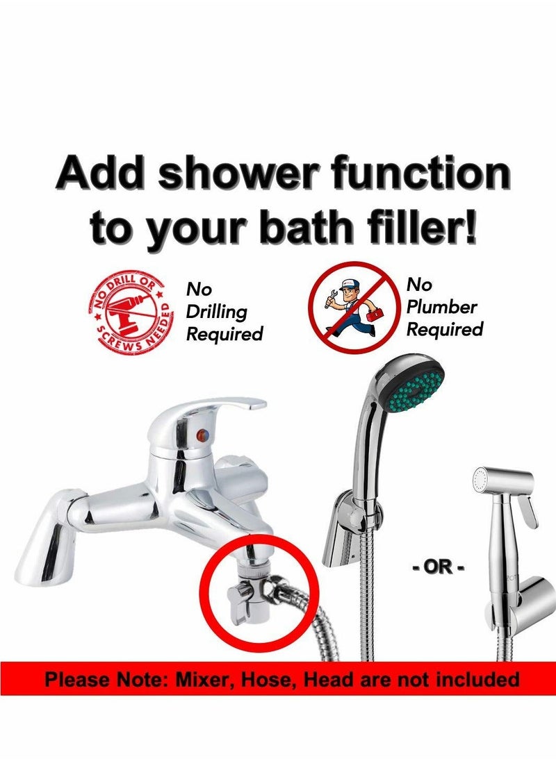Generic - Shower Attachment for Bath Taps, Diverter Valve Shower Attachment, Add Shower to Bath Filler, 28mm / 24mm Diverter, Shower Bath Bidet Attachment, Chrome M22 X M24/M28 - Image 1