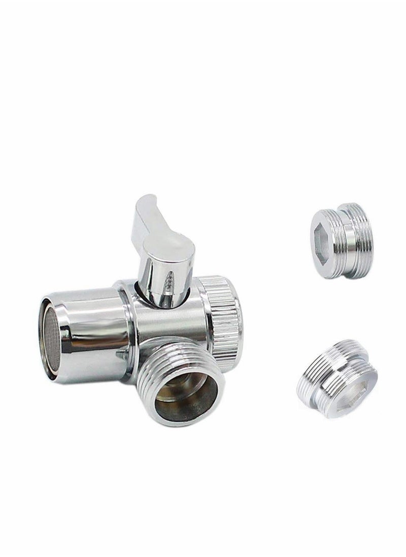Generic - Shower Attachment for Bath Taps, Diverter Valve Shower Attachment, Add Shower to Bath Filler, 28mm / 24mm Diverter, Shower Bath Bidet Attachment, Chrome M22 X M24/M28 - Image 1