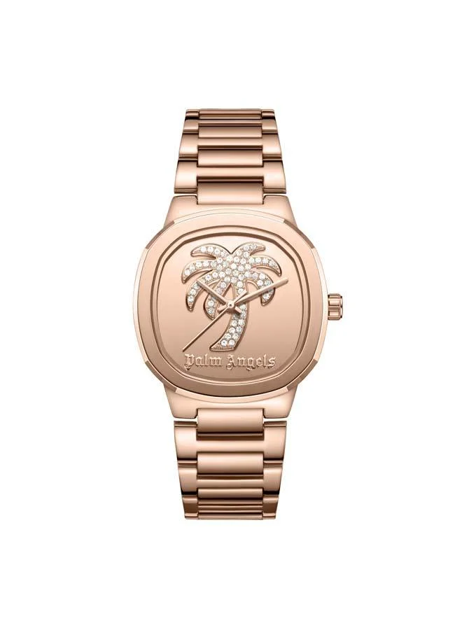 Palm Angels Orela Rose Gold Dial Rose Gold Stainless Steel Bracelet Analog Watch for Women, 32mm