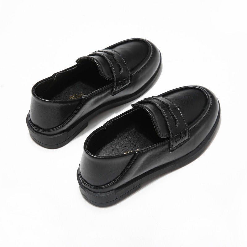 Girls' Loafers Spring Soft British Style Black Slip-On Kids' Classic Shoes - Image 3