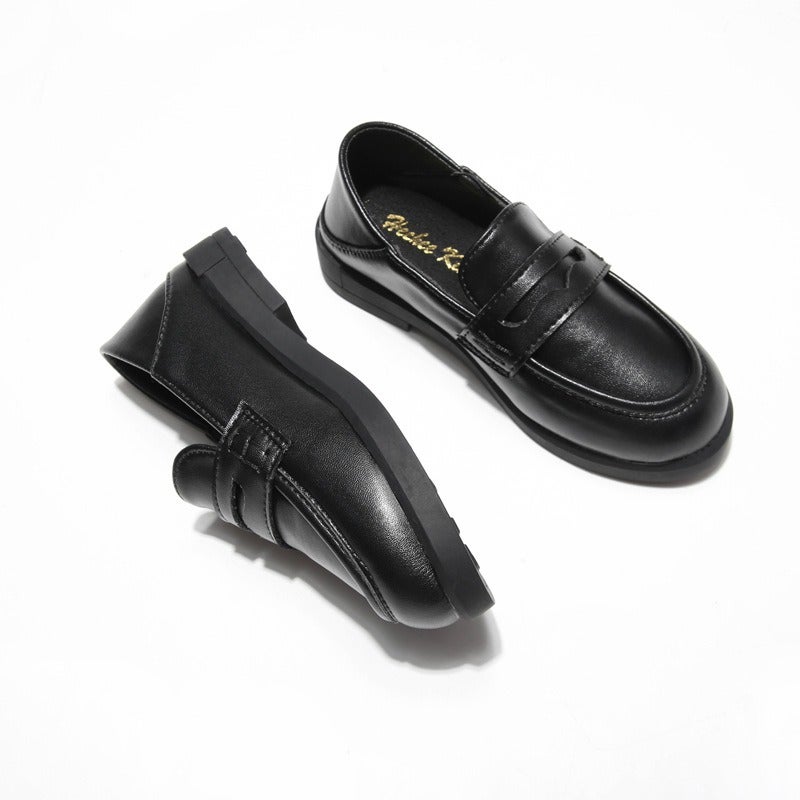 Girls' Loafers Spring Soft British Style Black Slip-On Kids' Classic Shoes - Image 5