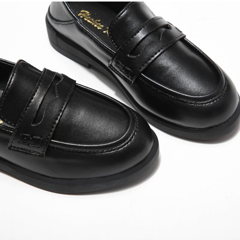 Girls' Loafers Spring Soft British Style Black Slip-On Kids' Classic Shoes - Image 4