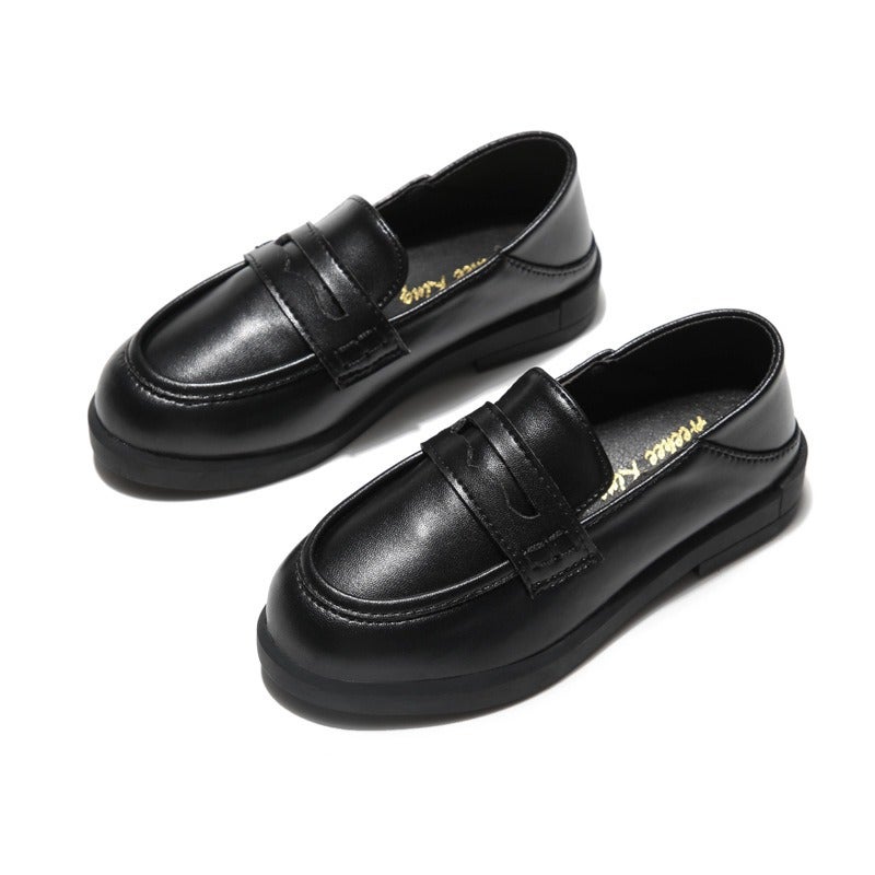 Girls' Loafers Spring Soft British Style Black Slip-On Kids' Classic Shoes - Image 2