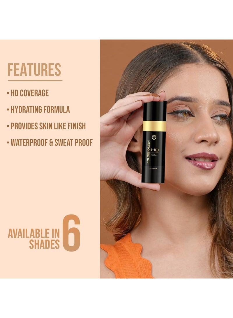 COLORS QUEEN HD Super Blendable Oil Free Matte Finish Waterproof Full Coverage Foundation Ivory - Image 3