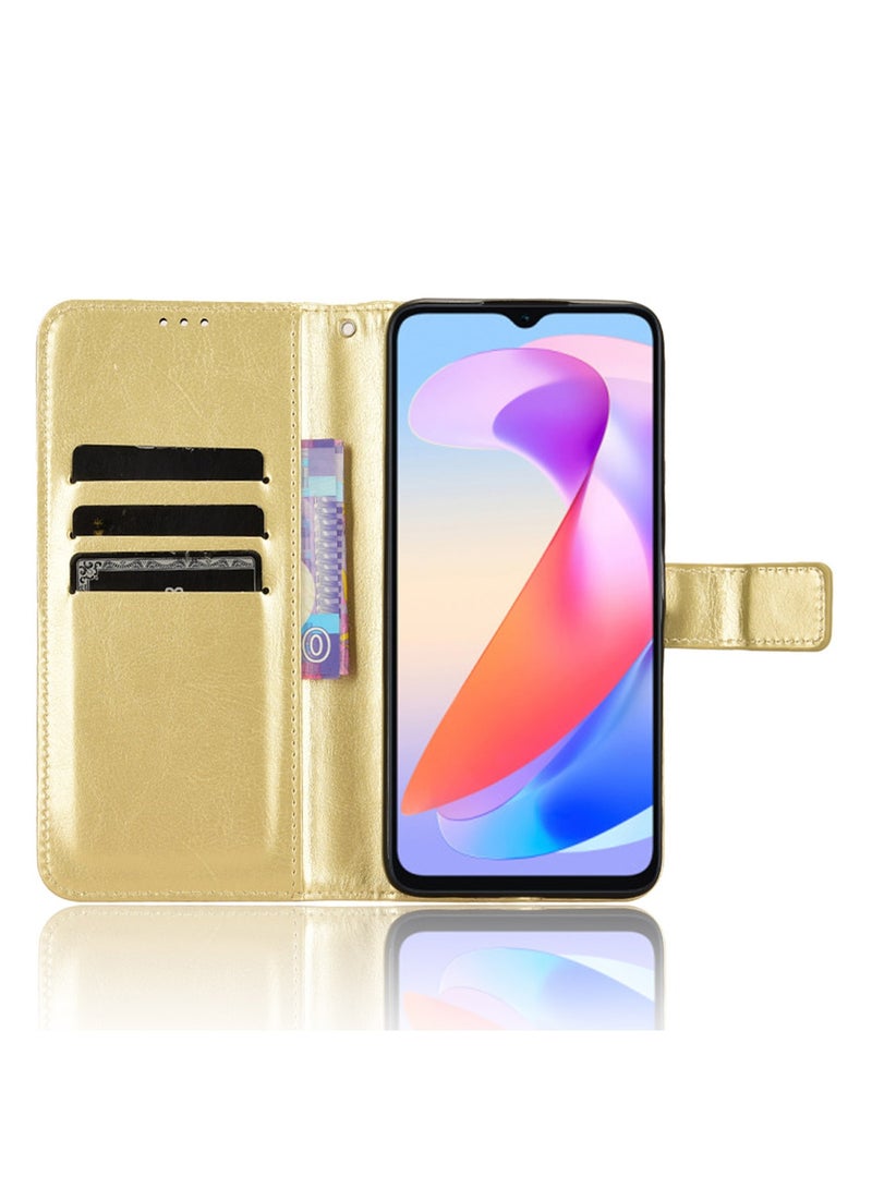 Honor X6A 4G Case Cover Soft Quality Leather Flip Folio Wallet with Card Slots Holder Stand Back Cover Drop-Proof Shock-Proof Protective Cell Phone Back Accessories Protection  - Image 4