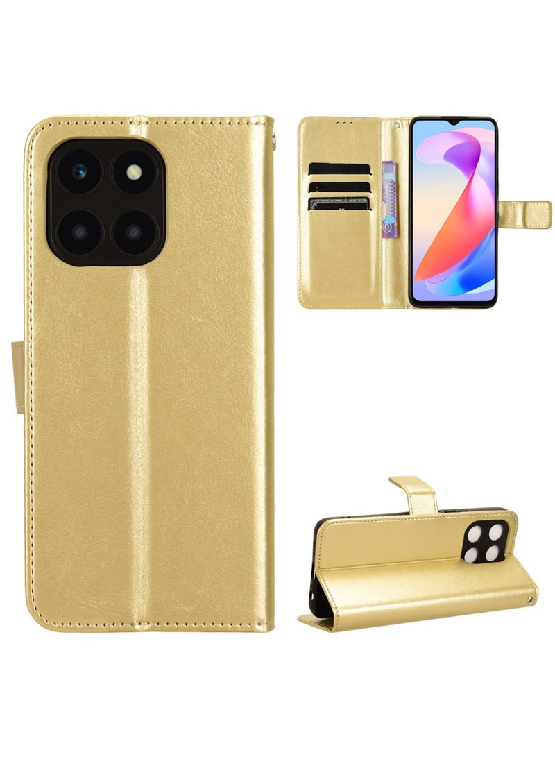 Honor X6A 4G Case Cover Soft Quality Leather Flip Folio Wallet with Card Slots Holder Stand Back Cover Drop-Proof Shock-Proof Protective Cell Phone Back Accessories Protection  - Image 2