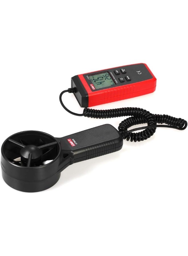 UNI-T Digital Anemometer Handheld Wind Speed Meter, Portable Air Velocity Tester, Red & Black, LCD Display - Image 3