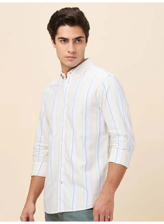 Being Human Mens Striped Collared Long Sleeve Shirt