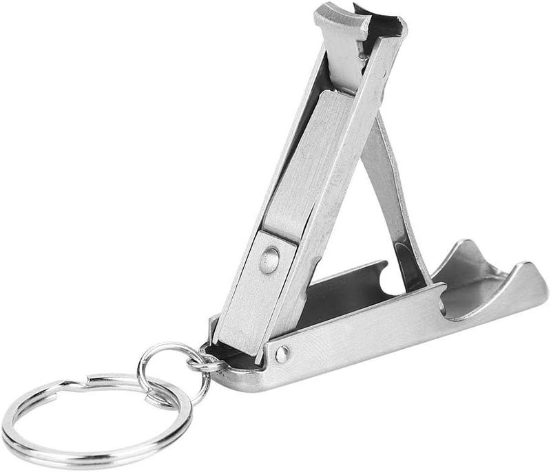 Nail Cutter, 2 in 1 Stainless Steel Nail Clippers Bottle Opener Manicure Care Tool with Key Ring Fingernail Clipper Keychain Nail Cutter Keychain Nail Clipper Bottle Opener