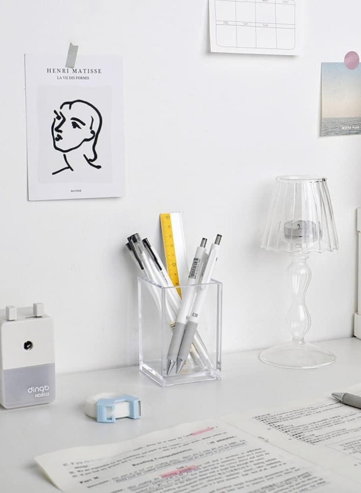 TPGP 2 Pack Clear Acrylic Pencil Pen Holder Cup, Makeup Brush Holder Acrylic Desk Accessories - Image 2