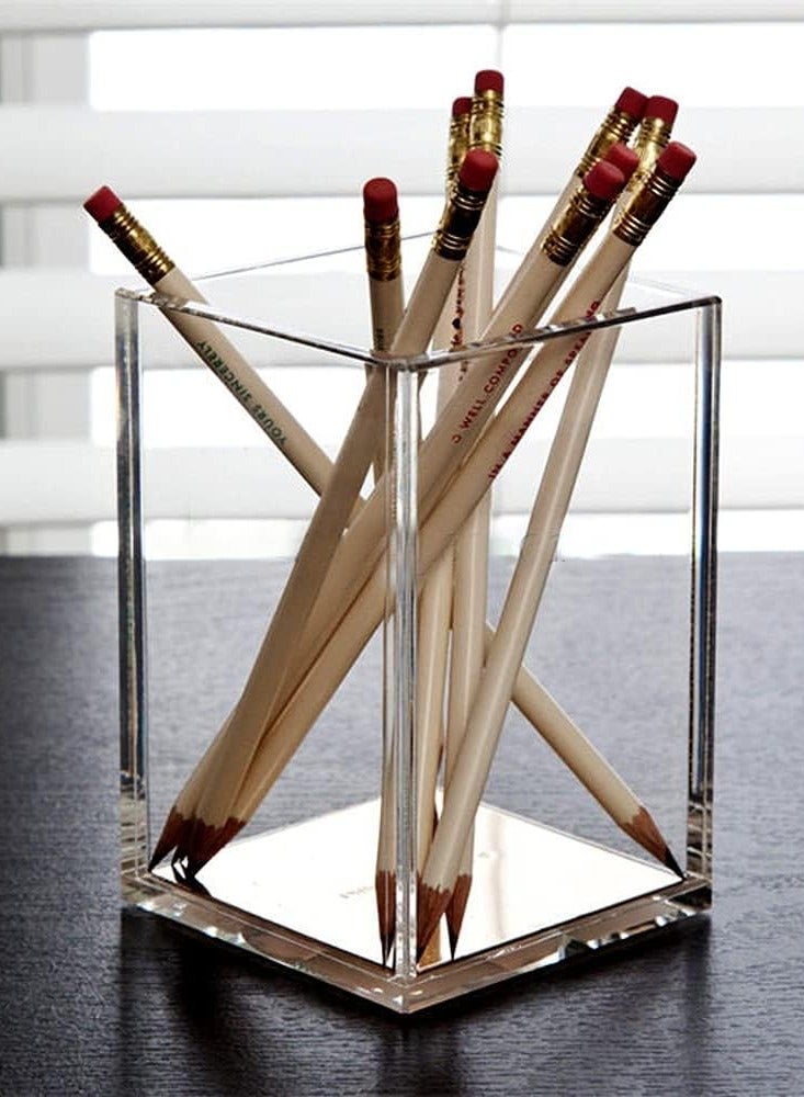 TPGP 2 Pack Clear Acrylic Pencil Pen Holder Cup, Makeup Brush Holder Acrylic Desk Accessories - Image 3