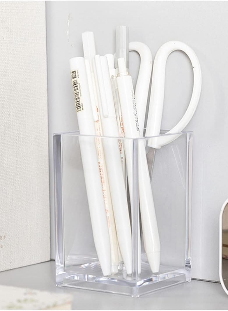 TPGP 2 Pack Clear Acrylic Pencil Pen Holder Cup, Makeup Brush Holder Acrylic Desk Accessories - Image 4