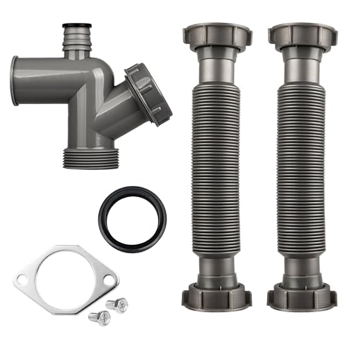 COLDDD Garbage Disposal Drain Kit, Elbow Replacement, 1-1/2" Pipe Diameter, Includes Elbow, Flange, Gasket, Two Screws, and Two Extendable Drain Pipes - Image 1