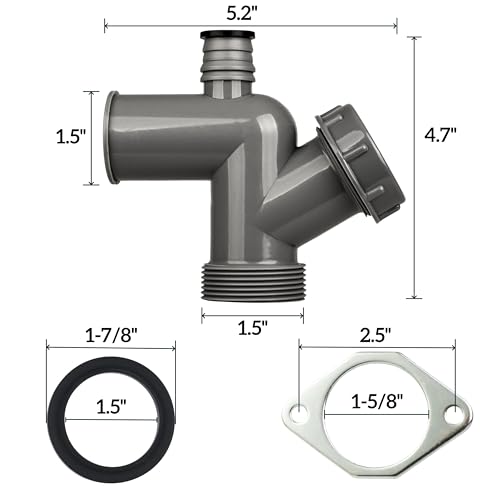 COLDDD Garbage Disposal Drain Kit, Elbow Replacement, 1-1/2" Pipe Diameter, Includes Elbow, Flange, Gasket, Two Screws, and Two Extendable Drain Pipes - Image 5