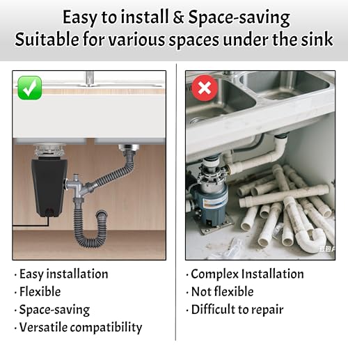 COLDDD Garbage Disposal Drain Kit, Elbow Replacement, 1-1/2" Pipe Diameter, Includes Elbow, Flange, Gasket, Two Screws, and Two Extendable Drain Pipes - Image 4