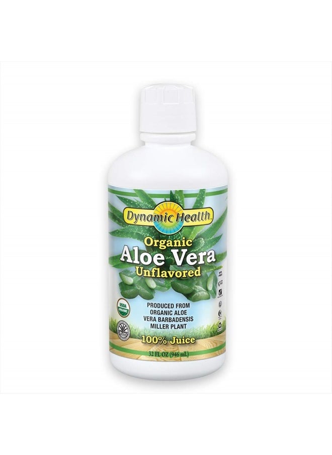 Dynamic Health Organic Aloe Vera Juice, No Additives, Digestive Support, Antioxidant Supplement, Vegan, Gluten Free, Non-GMO, 32 Fl oz  - Image 1