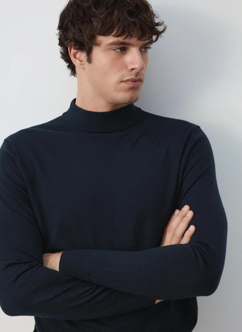 Mango Man  100% merino wool roll-neck jumper for Men | Best Price UAE