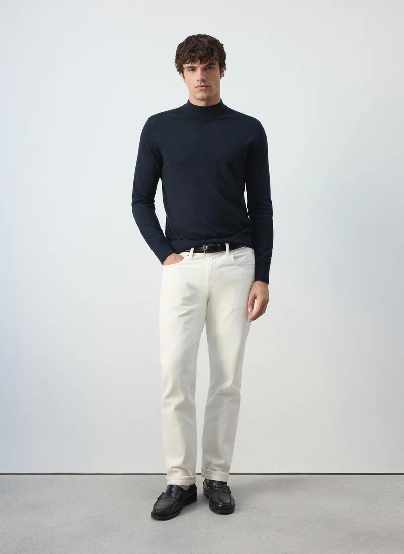 Mango Man  100% merino wool roll-neck jumper for Men | Best Price UAE