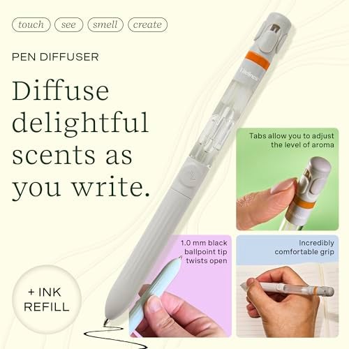 Lifelines Pen Diffuser, Citrus Grove - 1mm Black Ballpoint Pen with Scented Essential Oil Blends – Aromatherapy Diffuser & Sensory Immersion Diffuse Aroma As You Write - Image 2