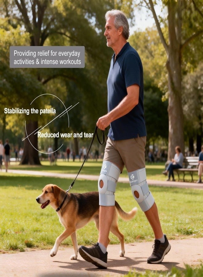 Kuangmi Knee Brace with Side Stabilizers & Patella Gel Pad,Adjustable Compression Knee Support with Arthritis Relief,Injury Recovery,Running,Weightlifting,Climbing(Grey,2-Springs,S/M - Image 5