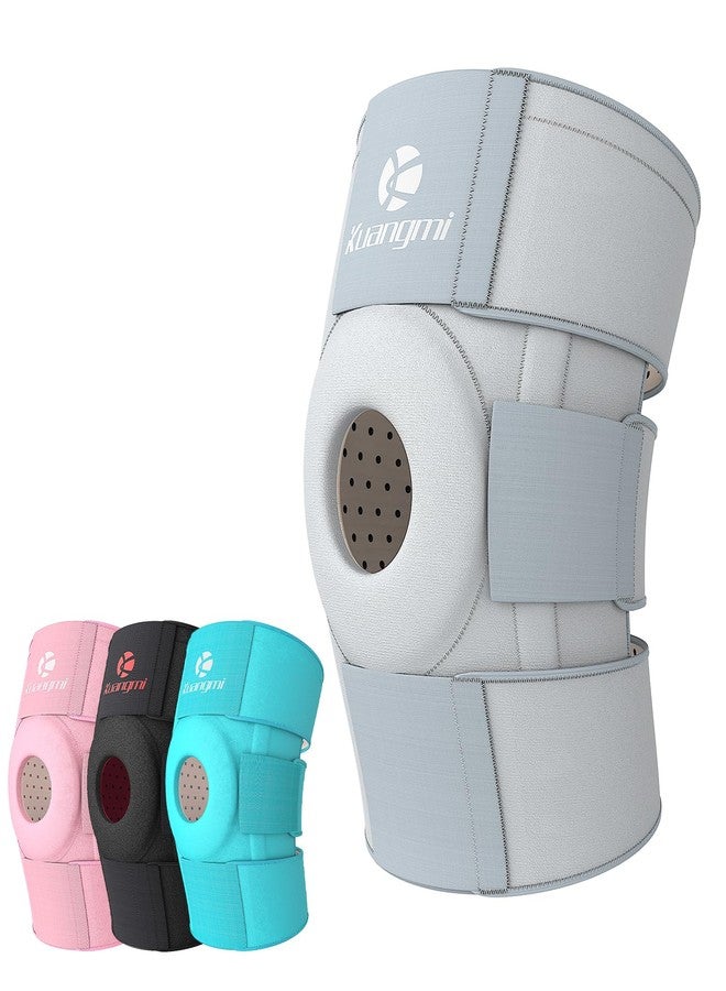 Kuangmi Knee Brace with Side Stabilizers & Patella Gel Pad,Adjustable Compression Knee Support with Arthritis Relief,Injury Recovery,Running,Weightlifting,Climbing(Grey,2-Springs,S/M - Image 1
