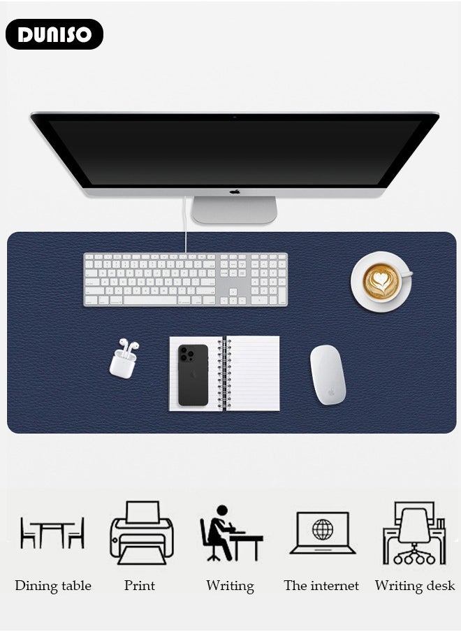 DUNISO Leather Desk Pad Protector, Office Desk Mat, Waterproof Writing Desk Pad for Eye Protection, Anti-Slip Large Mouse Pad for Office and Home, Applicable Game,Office,Learning  - Image 3