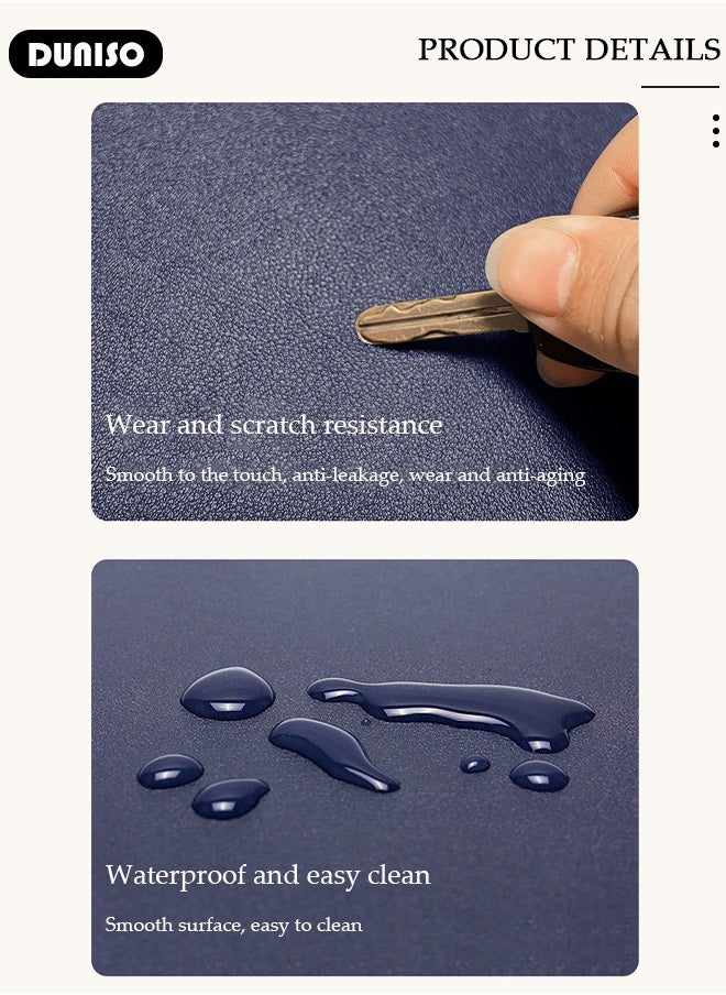 DUNISO Leather Desk Pad Protector, Office Desk Mat, Waterproof Writing Desk Pad for Eye Protection, Anti-Slip Large Mouse Pad for Office and Home, Applicable Game,Office,Learning  - Image 5