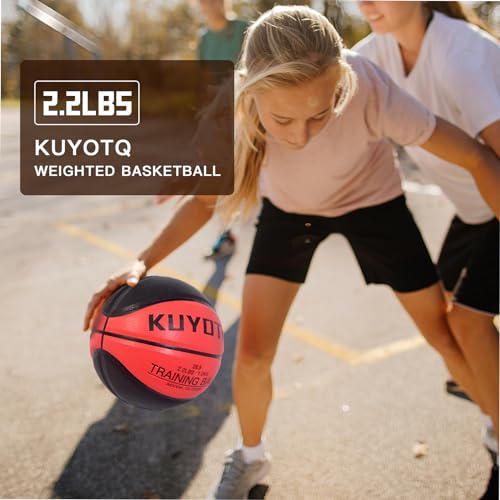 KUYOTQ 2.2lbs Size 6 (28.5") Weighted Basketball Composite in&Outdoor Heavy Trainer Basketball for Improving Ball Handling Dribbling Passing and Rebounding Skill | Without Pump - Image 5