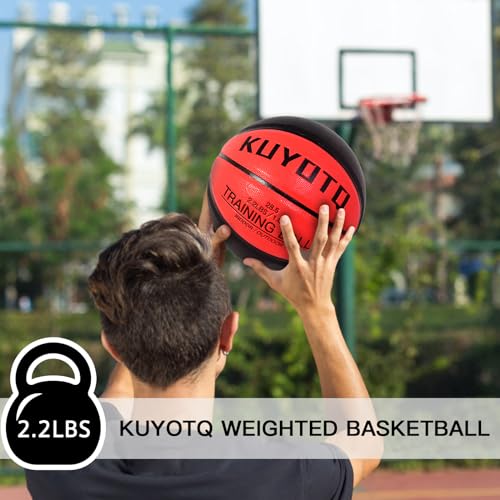 KUYOTQ 2.2lbs Size 6 (28.5") Weighted Basketball Composite in&Outdoor Heavy Trainer Basketball for Improving Ball Handling Dribbling Passing and Rebounding Skill | Without Pump - Image 3
