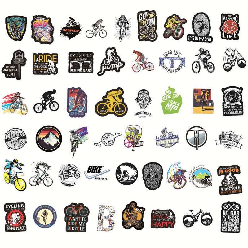 JOFONY 100PCS Mountain Bike Stickers,Cute Mountain Cycling Vinyl Waterproof Decals for Adults Water Bottle Laptop Birthday Gift Supplies - Image 3