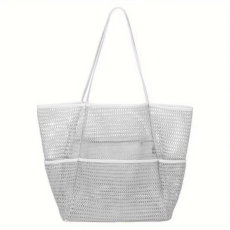 Best-Selling Beach Bag - Double-Layer Mesh Storage for Beach, Bathhouse & Travel