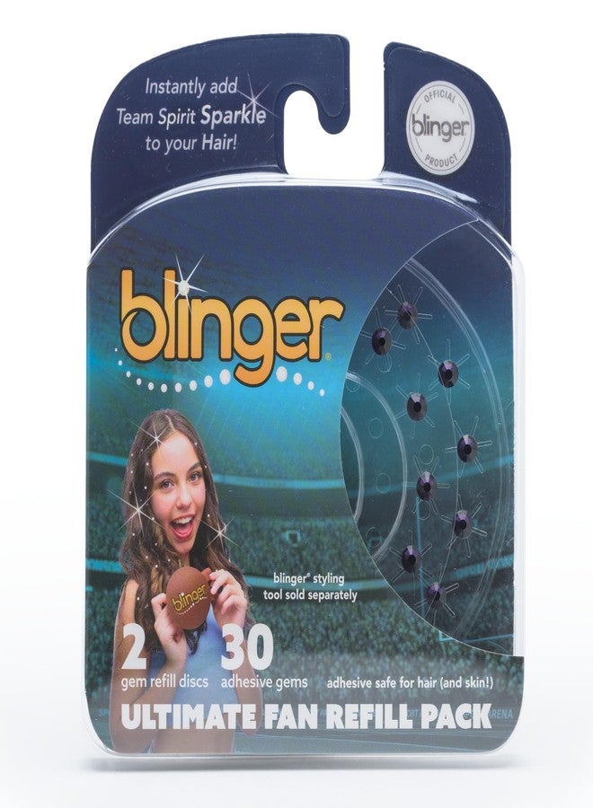 blinger® Ultimate Fan Refill Pack of 30 Dazzling Hair-Safe Gems -Purple - as seen on Shark Tank | Hair-Safe Bedazzler Gem Stamper for all the Sports Lovers | Fun Gift, Game Days, Sports - Image 1