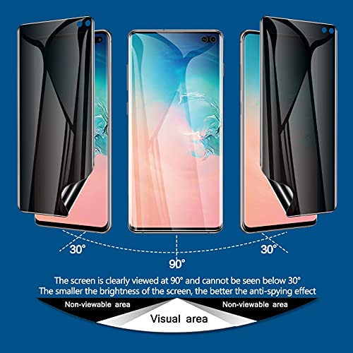 LYWHL [2 Pack] for Samsung Galaxy S10 Plus Privacy Screen Protector, Anti-Spy Private Flexible TPU Film for Samsung Galaxy S10+ [Support Fingerprint ID] Easy Install Accessories Phone Case Friendly - Image 2