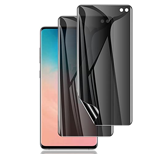 LYWHL [2 Pack] for Samsung Galaxy S10 Plus Privacy Screen Protector, Anti-Spy Private Flexible TPU Film for Samsung Galaxy S10+ [Support Fingerprint ID] Easy Install Accessories Phone Case Friendly - Image 1