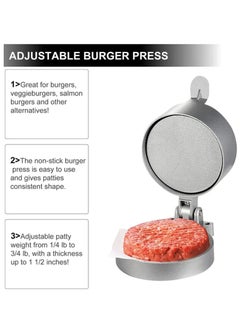 Zalcoon Adjustable Burger Press Hamburger Patty and stuffing Maker, Non Stick Patty Making molds are Suitable for Beef, Vegetables, Burgers and Cooking, Ideal for BBQ  - Image 4