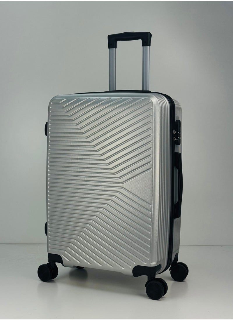 SAW & SEE Premium Hard Shell Luggage Set – 3-Piece Durable Strong Suitcase Set, Lightweight ABS Trolley Bags with Smooth Rotating Spinner Wheels, Security Combination Lock, Telescopic Handle, Traveling Bag Suitcases – 12 KG /23 KG /35 KG - 20" / 24" / 28" – SILVER  - Image 2