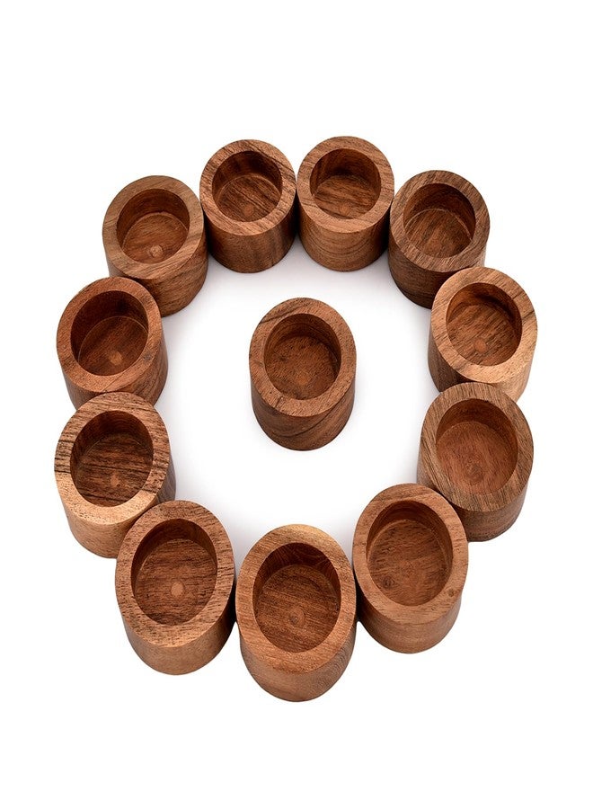 NIRMAN Acacia Wood Tealight Candle Holder for Wedding, Party, Birthday, Holiday, Home Decoration (2.25" x 2.25" x 1"), (Set of 12) - Image 2