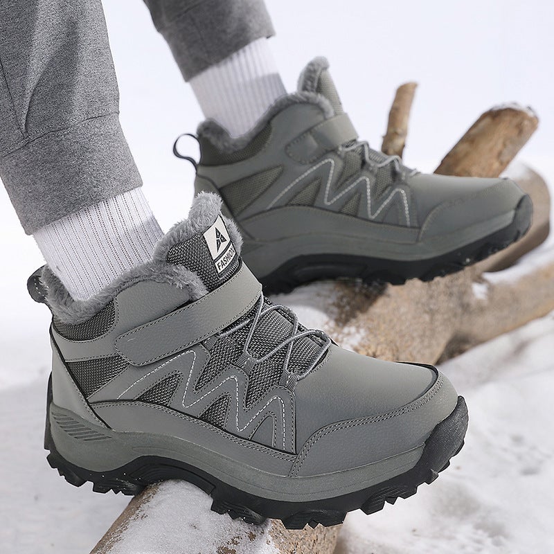 Winter Velvet Casual Shoes For Women, Sports And Leisure, Daily Round Toe Thickened Warm High-Top Shoes, Large Size Snow Boots - Image 5