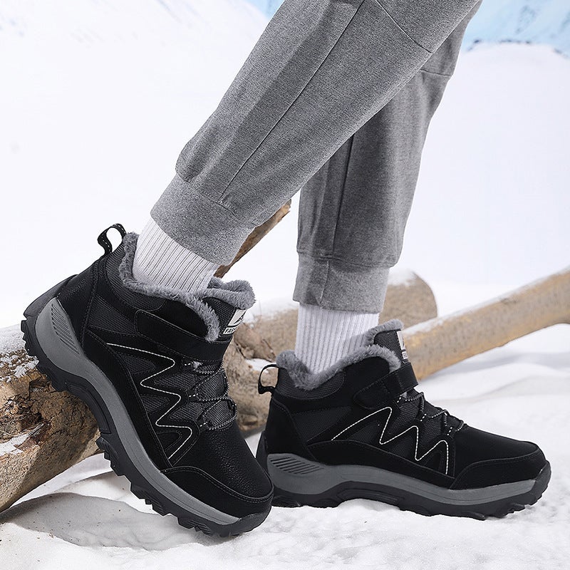 Winter Velvet Casual Shoes For Women, Sports And Leisure, Daily Round Toe Thickened Warm High-Top Shoes, Large Size Snow Boots - Image 4