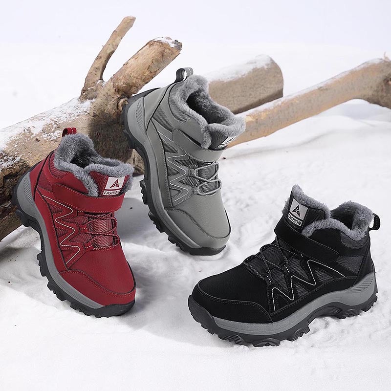Winter Velvet Casual Shoes For Women, Sports And Leisure, Daily Round Toe Thickened Warm High-Top Shoes, Large Size Snow Boots - Image 3