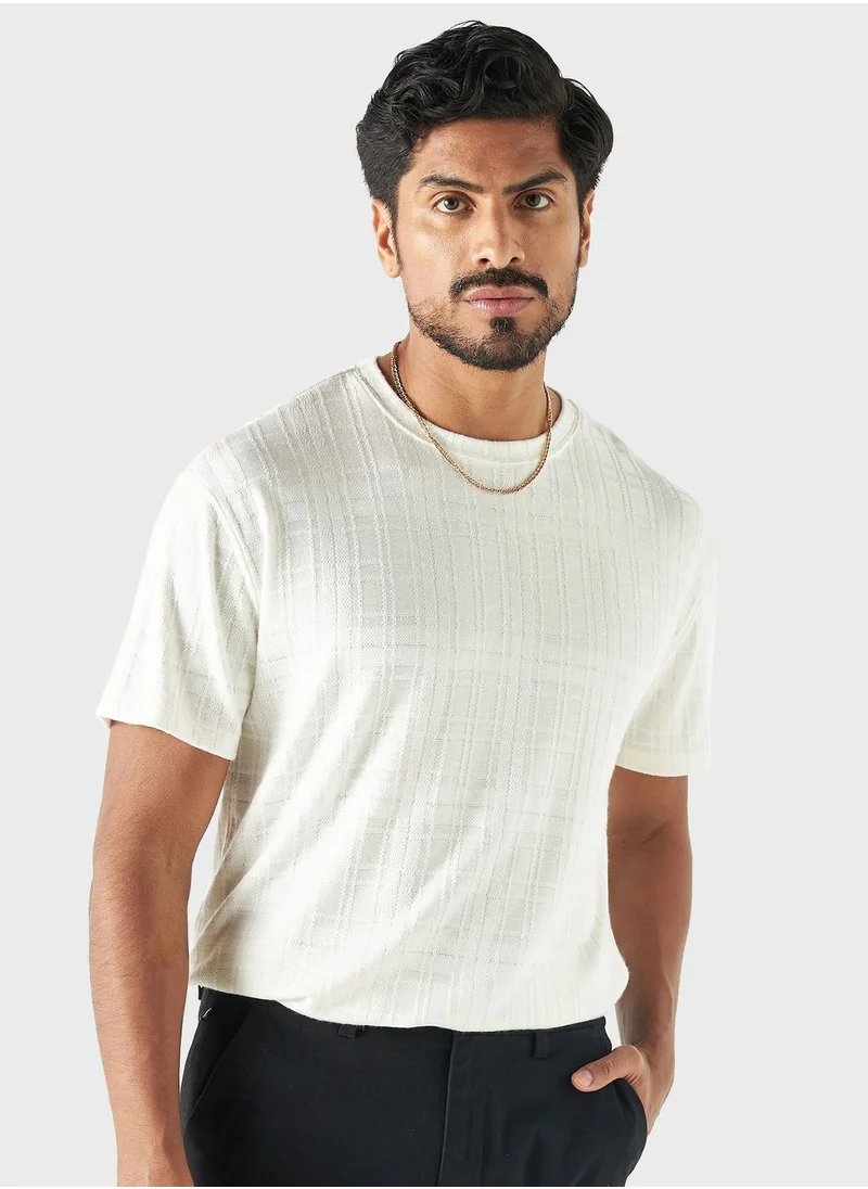 ايكونيك Textured Crew Neck T-Shirt