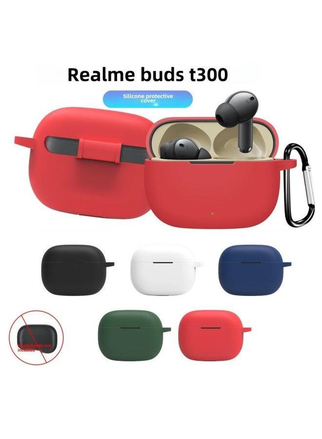 Applicable To Real Me Realme Buds T300 Bluetooth Headset Protective Cover Drop-resistant Dustproof Silicone Soft Cover-Color:Dark Green-Model:Realme - Image 2