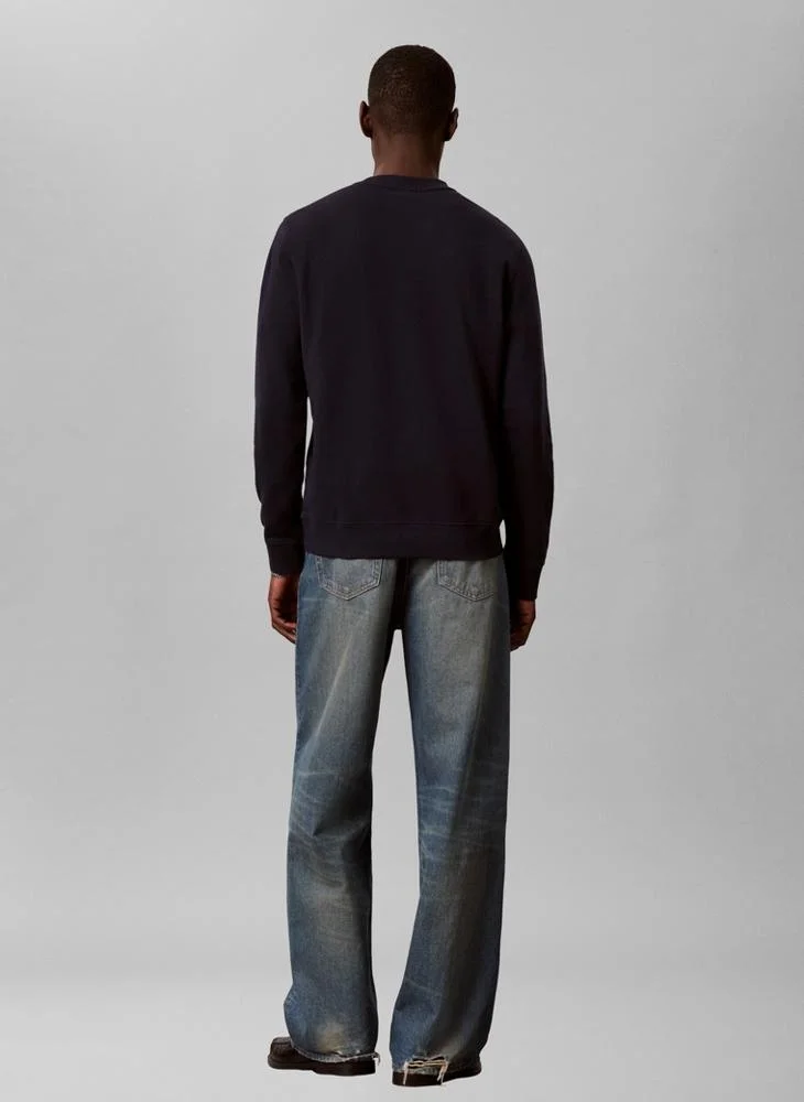 Calvin Klein Jeans  Monogram Logo Terry Crew Neck Sweatshirt for Men | Best Price UAE