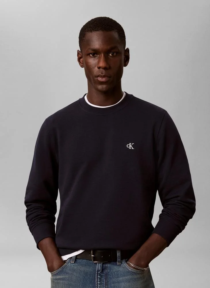 Monogram Logo Terry Crew Neck Sweatshirt